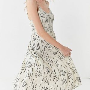 Urban Outfitters Ember Smocked Midi Dress